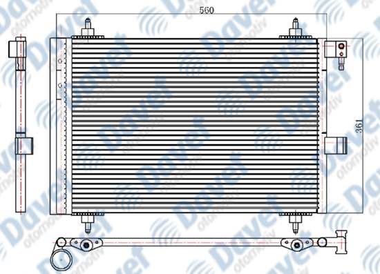 ORIS CPE080016 Klima Radyatoru Kondenser Brazing P407 Citroen C5 05> 560×361x16  At/Mt Sanzuman